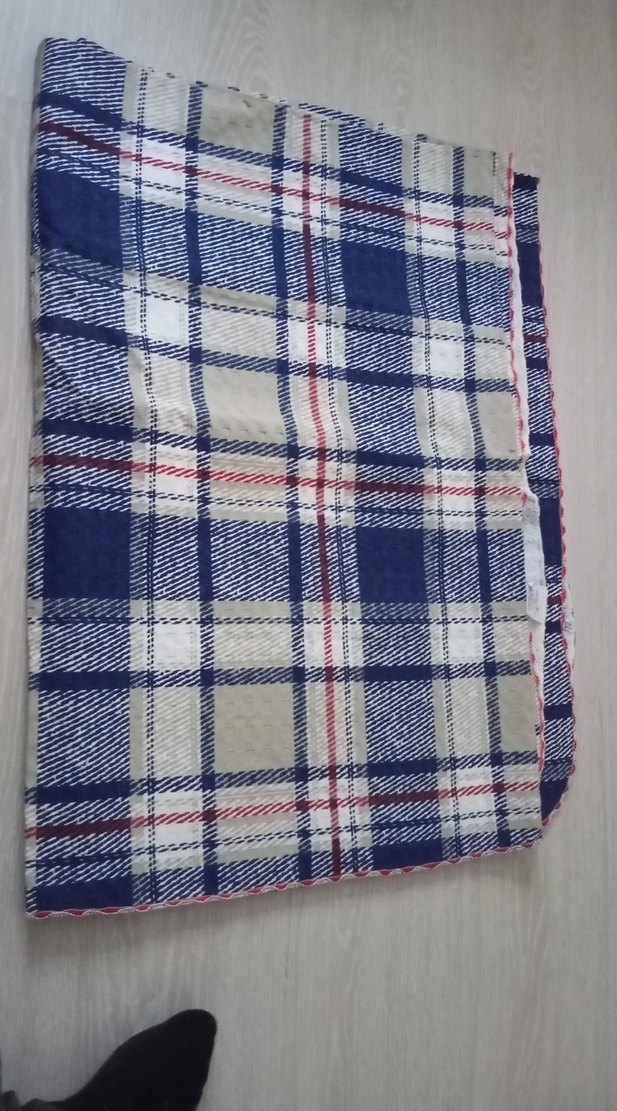 Bordo Ekoseli Pike Yatak Örtüsü - Görsel 2