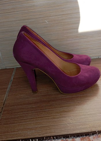 Mor Süet Platform Topuklu Kadın Stiletto - Görsel 2