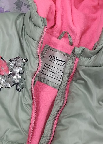 Kız Çocuk Gri Kapüşonlu Fermuarlı Yelek - Görsel 2