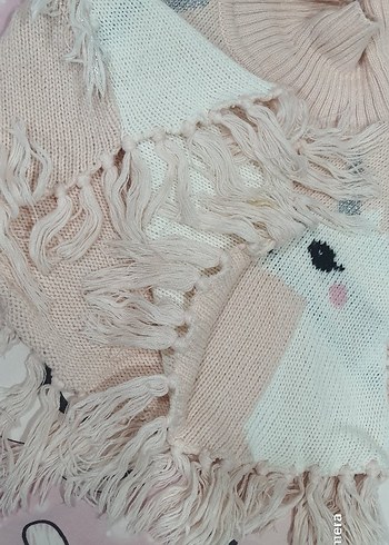 Kız Çocuk Bohem Boğazlı Triko panço - Görsel 3