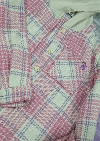 Pembe Ekose Desenli Düğmeli Kız çocuk Gömlek - Görsel 2