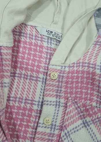 Pembe Ekose Desenli Düğmeli Kız çocuk Gömlek - Görsel 3