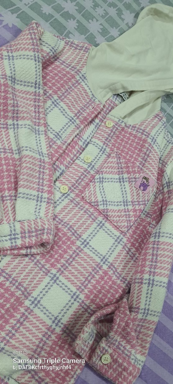 Pembe Ekose Desenli Düğmeli Kız çocuk Gömlek - Görsel 2