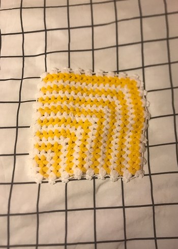 Sarı Beyaz Örgü Banyo Süngeri - Görsel 2