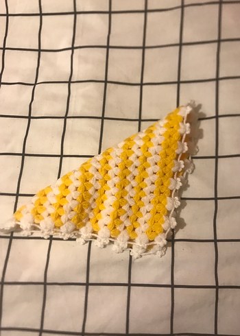 Sarı Beyaz Örgü Banyo Süngeri - Görsel 3