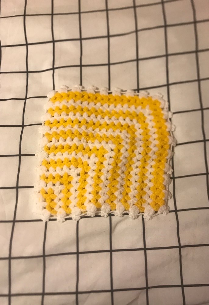 Sarı Beyaz Örgü Banyo Süngeri - Görsel 2
