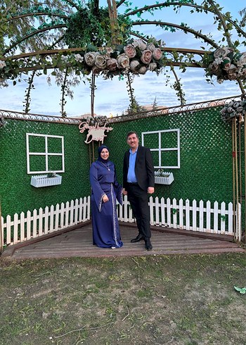 Nakışlı Lacivert Drapeli Uzun Abiye Elbise - Görsel 6