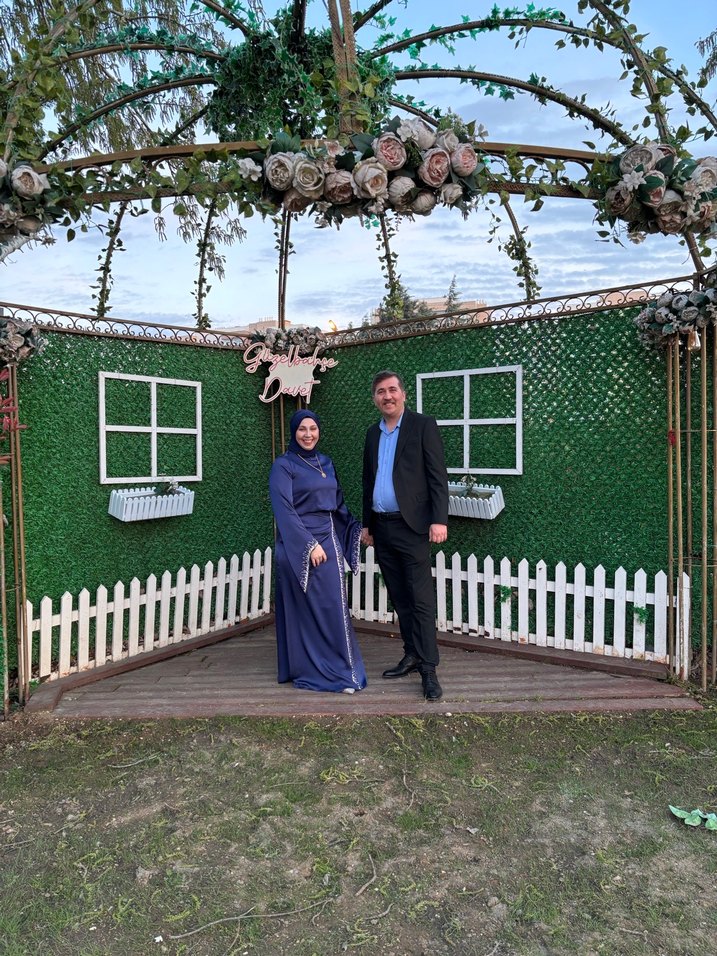 Nakışlı Lacivert Drapeli Uzun Abiye Elbise - Görsel 4