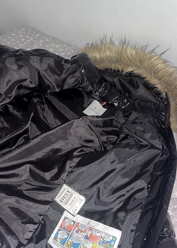 Siyah Parlak Kürklü Kadın Kışlık Mont - Görsel 2