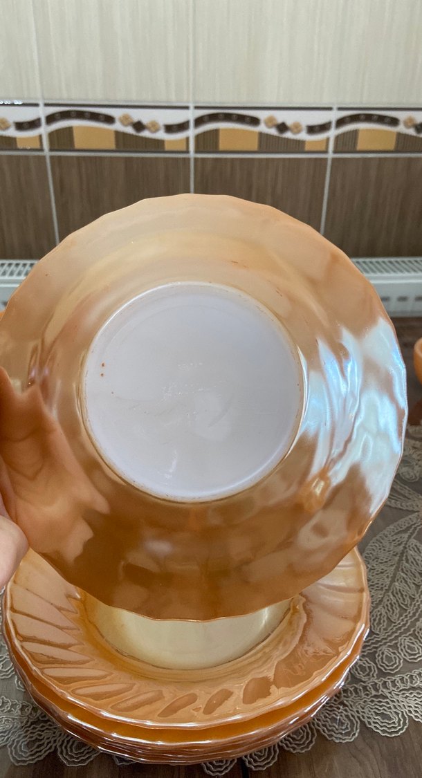 Parlak Bej Cam Tabak Seti - Görsel 2