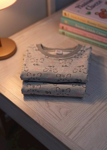 Gri Baskılı kız çocuk Takımı - Görsel 4