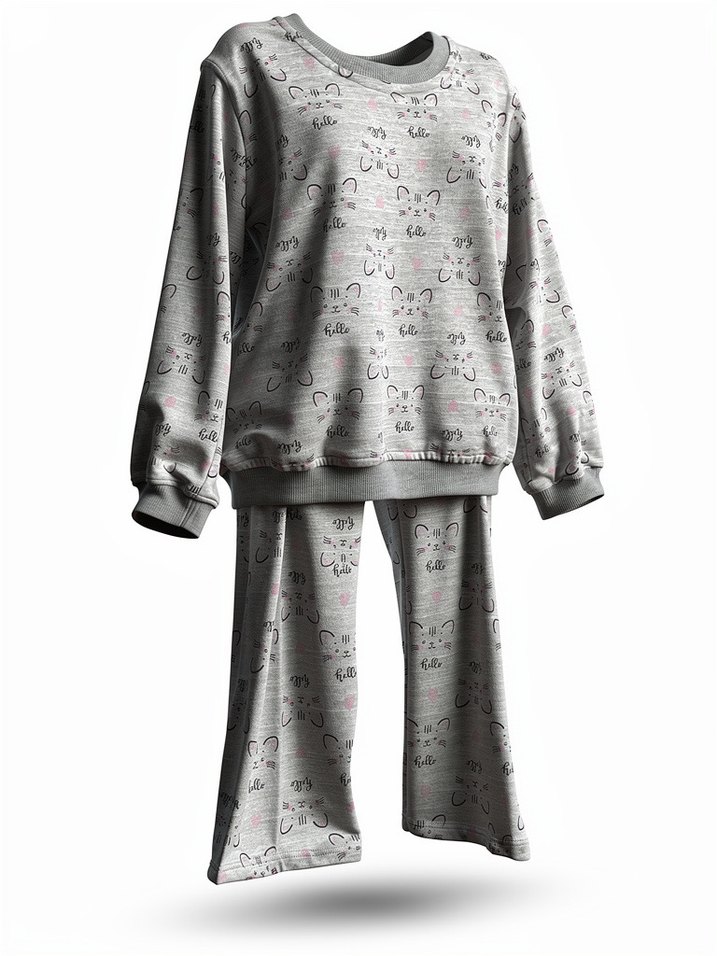 Gri Baskılı kız çocuk Takımı - Görsel 2