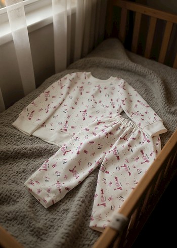 Beyaz ribanaDetaylı Bebek Kız Takımı - Görsel 2