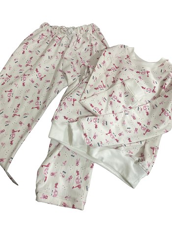 Beyaz ribanaDetaylı Bebek Kız Takımı - Görsel 4