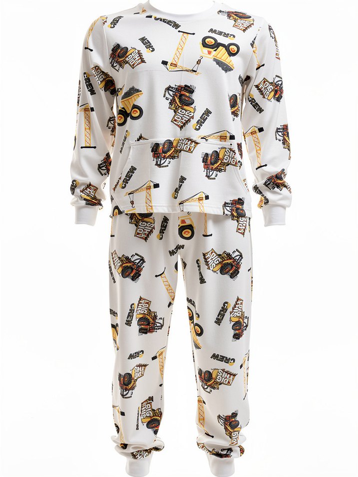 Renkli Baskılı Uzun Kollu Erkek Pijama Takımı - Görsel 5