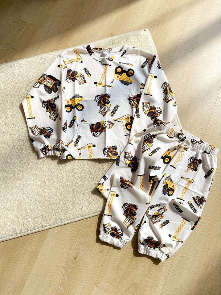 Renkli Baskılı Uzun Kollu Erkek Pijama Takımı - Görsel 2