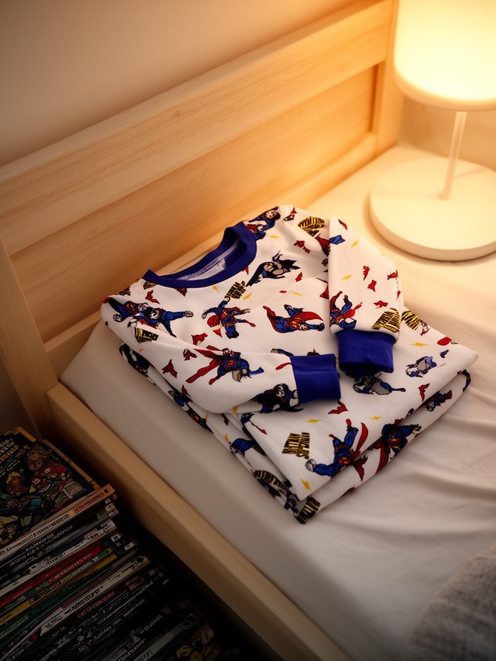 Renkli Baskılı Erkek Çocuk Pijama Takımı 4/5 yaş - Görsel 3