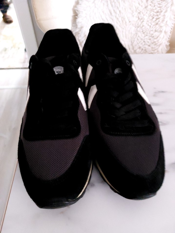 Siyah Bağcıklı Stiletto Topuklu Kadın Spor Ayakkabı - Görsel 3