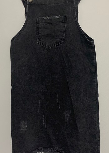 Siyah mini salopet - Görsel 2