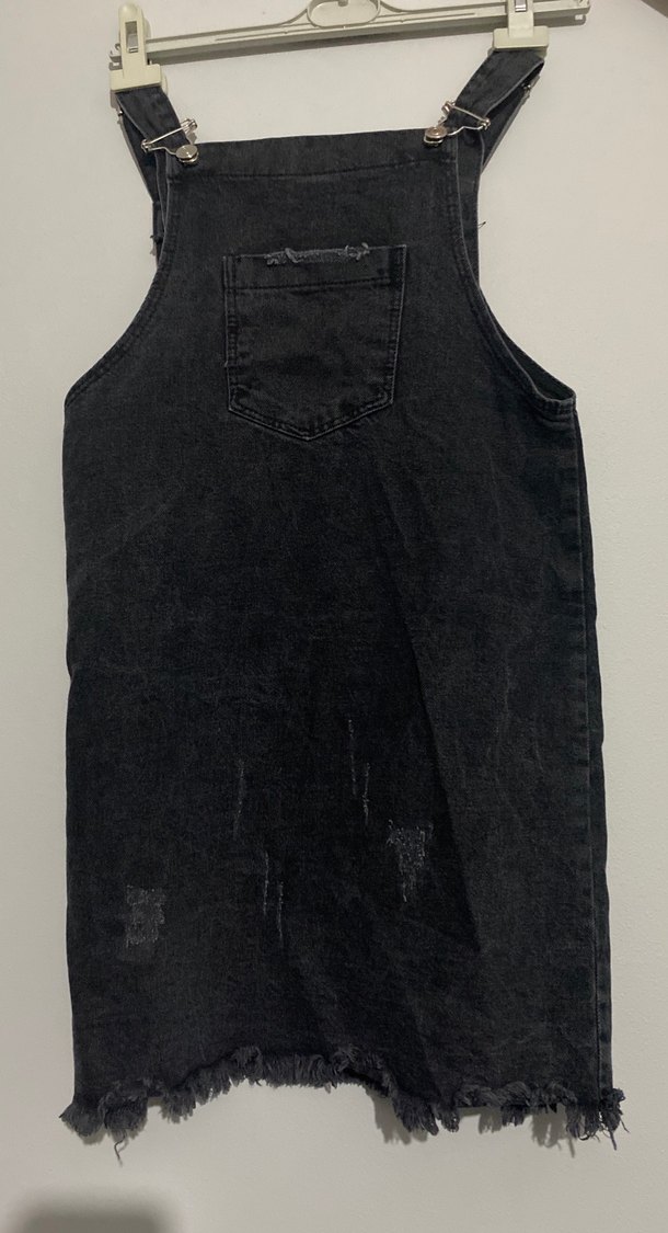 Siyah mini salopet - Görsel 2