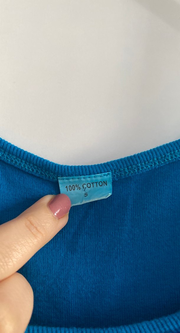 Mavi Desenli Bohem Pamuk Elbise - Görsel 4