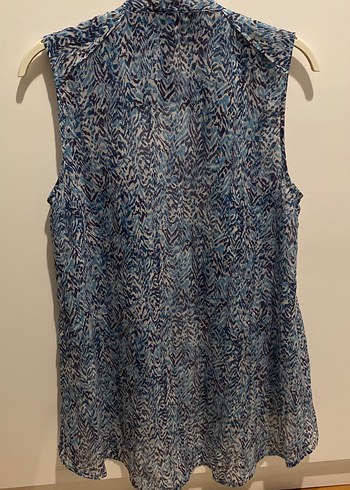 Düğmeli Bohem Desenli Kolsuz Gömlek - Görsel 3