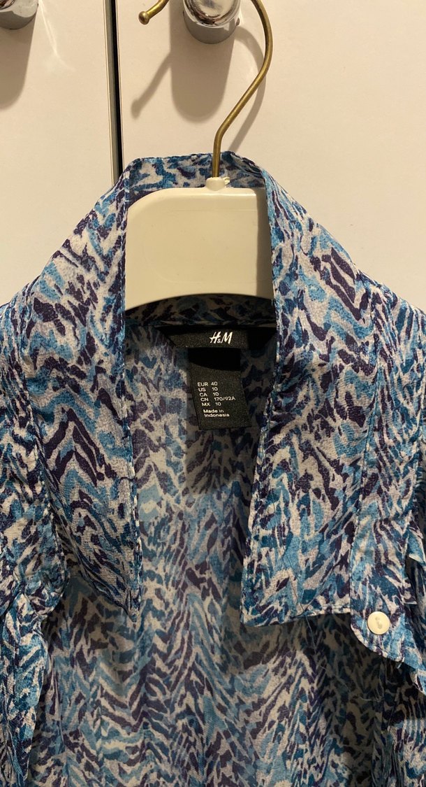 Düğmeli Bohem Desenli Kolsuz Gömlek - Görsel 2