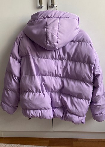 Lila Kısa Şişme Mont - Görsel 3