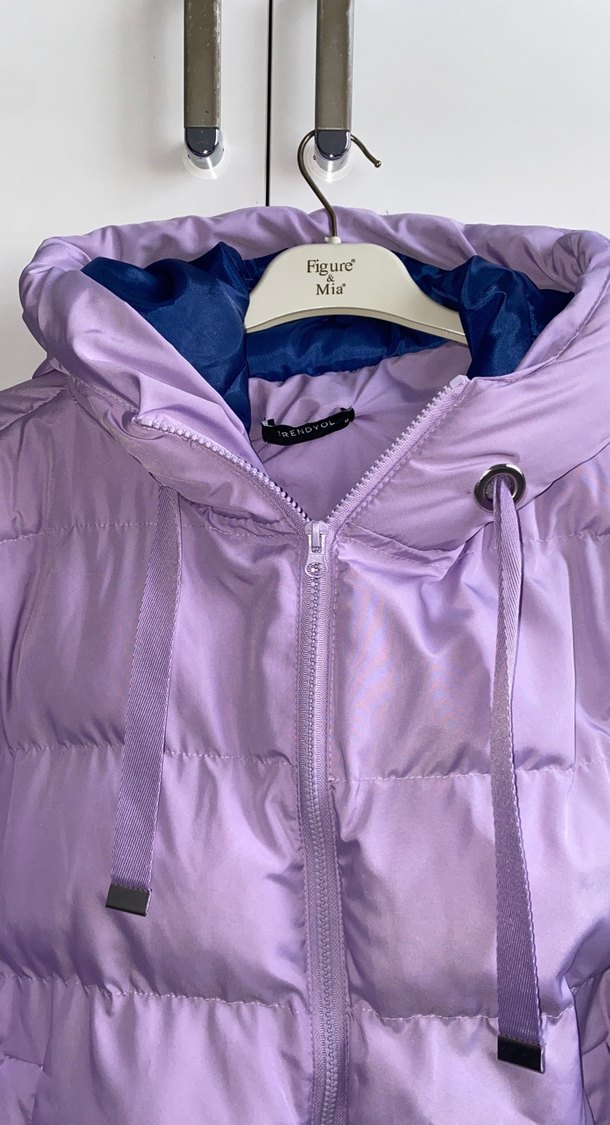 Lila Kısa Şişme Mont - Görsel 2