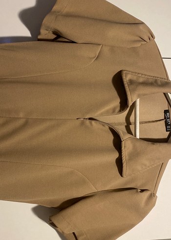 Toprak Rengi Minimalist Ofis Elbisesi - Görsel 3