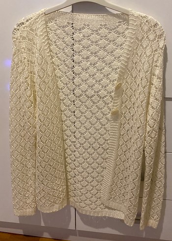 Örgü Ekru Renk Kadın Hırka - Görsel 2