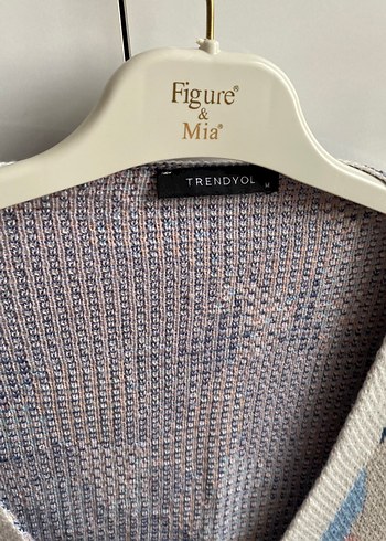 Renkli Batik Desenli V Yaka Triko Hırka - Görsel 2