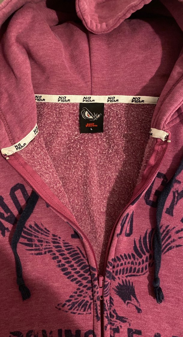 Koyu Fuşya/Pembe Fermuarlı Kapüşonlu Sweatshirt - Görsel 2