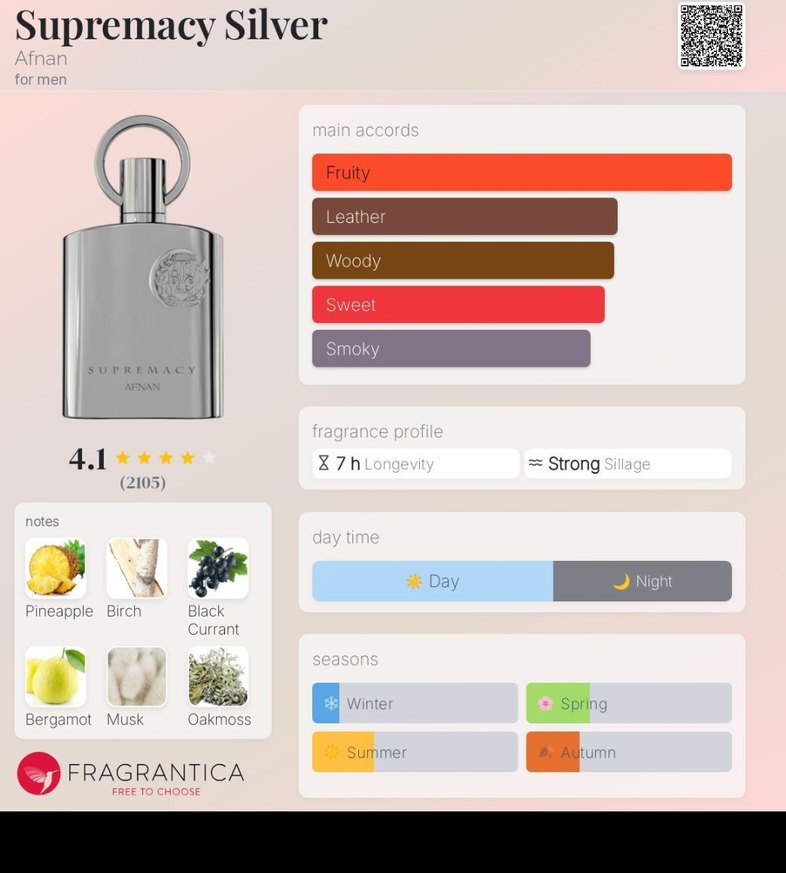 Afnan Supremacy (Silver) Erkek Parfümü 100ml - Görsel 2