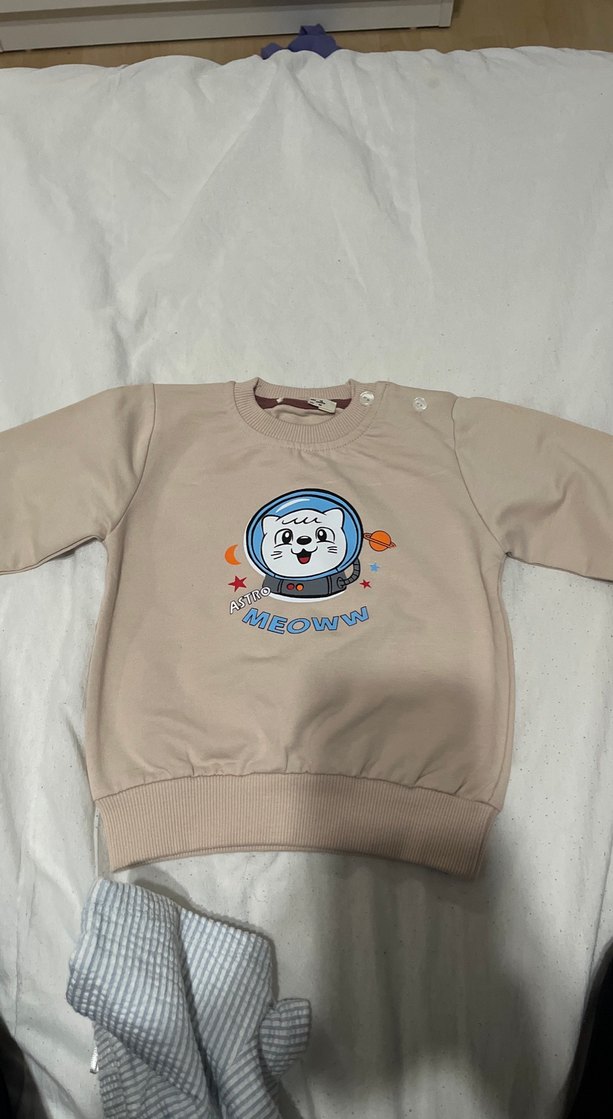 Mickey Baskılı Kahverengi Kedi Sweatshirtü - Görsel 2