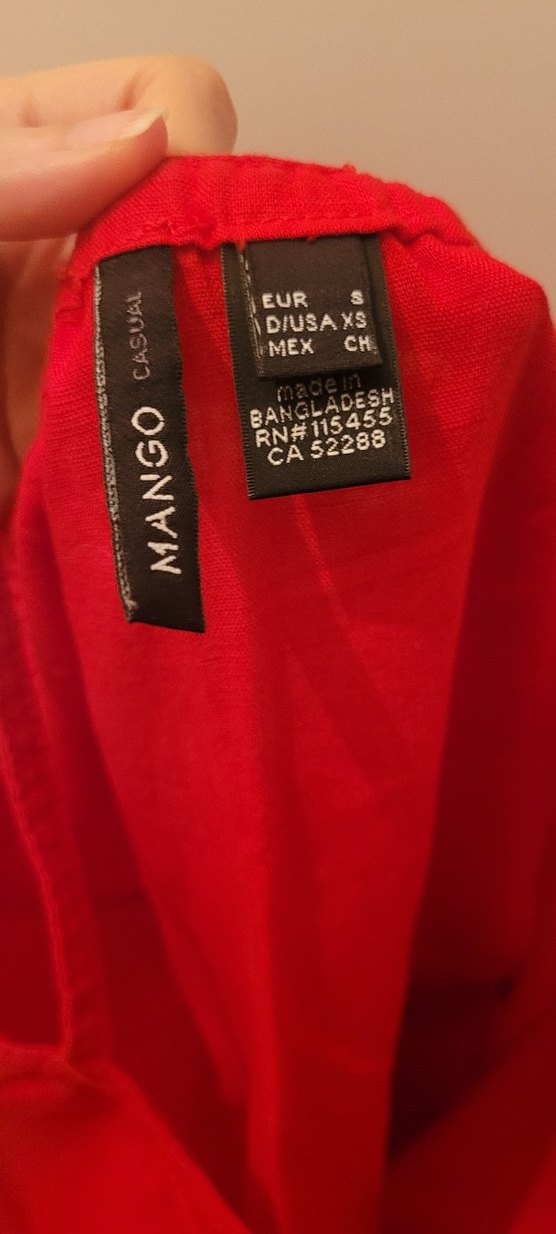 Kırmızı Düğmeli Keten Kadın Tulum - Görsel 2