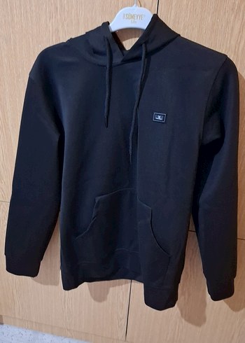 Siyah Kapüşonlu Salaş Sweatshirt