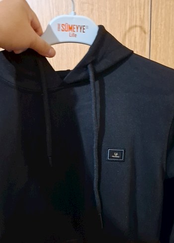 Diğer Siyah Kapüşonlu Salaş Sweatshirt