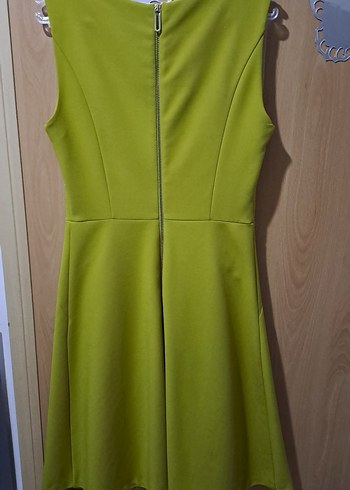 ADL Sarı Midi Kolsuz Drapeli Kadın Elbise - Görsel 2