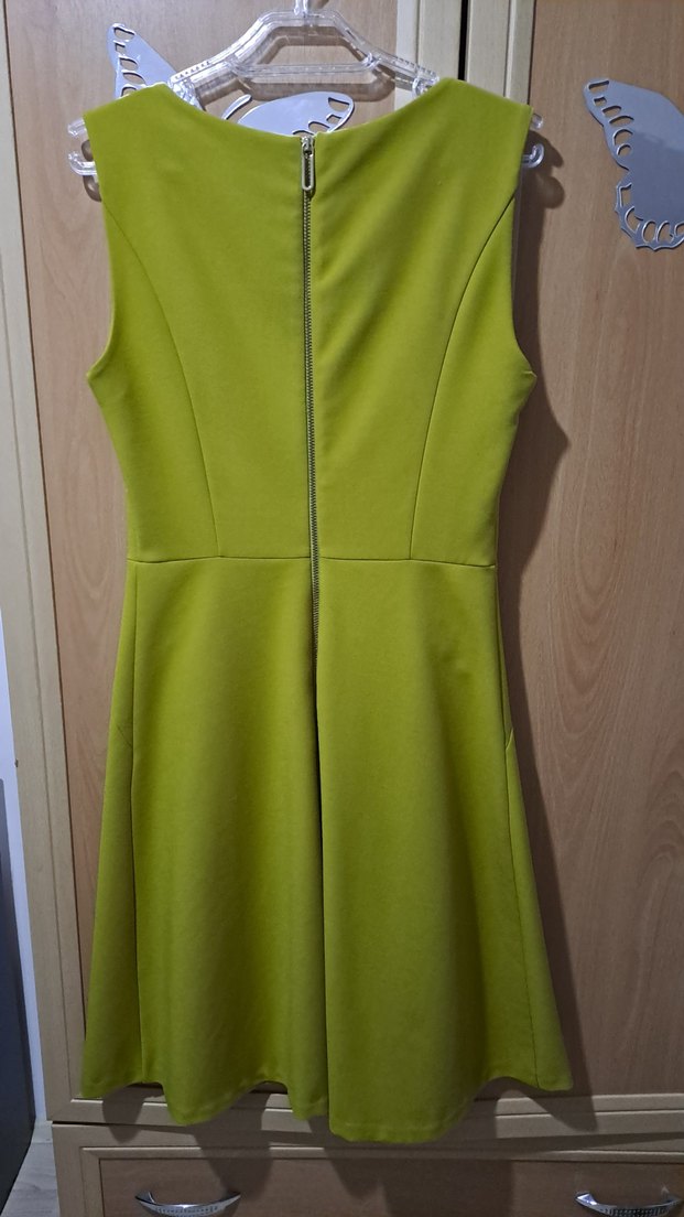 ADL Sarı Midi Kolsuz Drapeli Kadın Elbise - Görsel 2