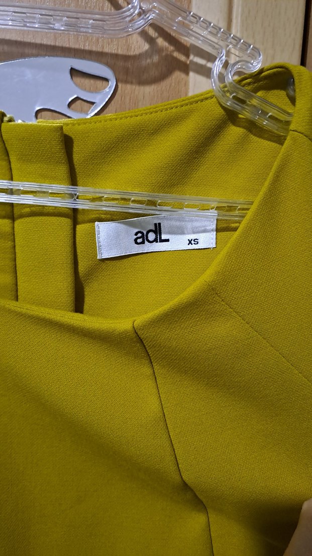 ADL Sarı Midi Kolsuz Drapeli Kadın Elbise - Görsel 3