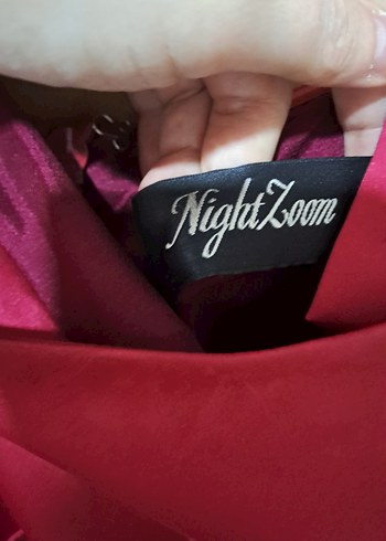 kırmızı Drapeli Uzun Abiye kalem etekli Elbise - Görsel 4