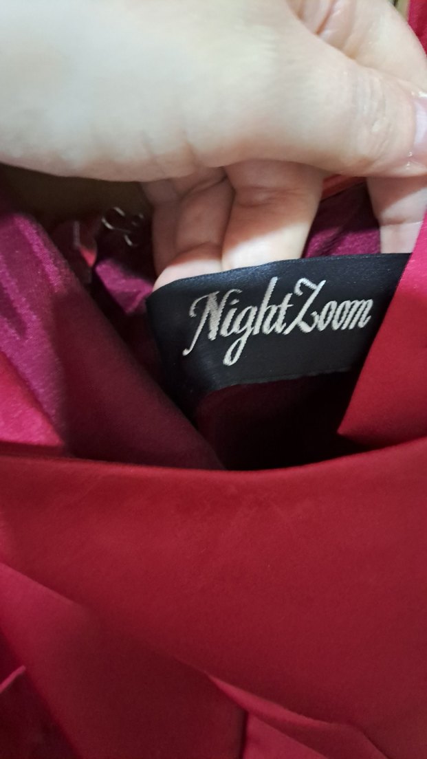 kırmızı Drapeli Uzun Abiye kalem etekli Elbise - Görsel 4