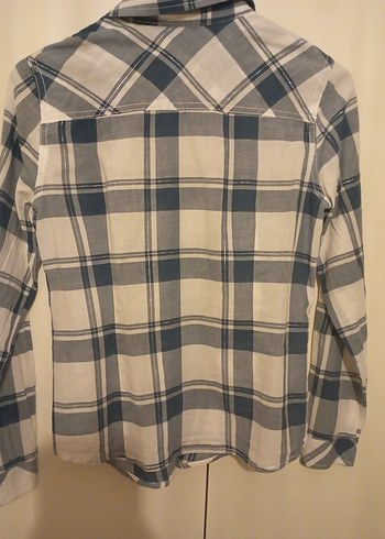 Koton Mavi Beyaz Ekose Gömlek  Klasik & Rahat - Görsel 3