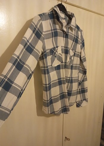 Koton Mavi Beyaz Ekose Gömlek  Klasik & Rahat - Görsel 4