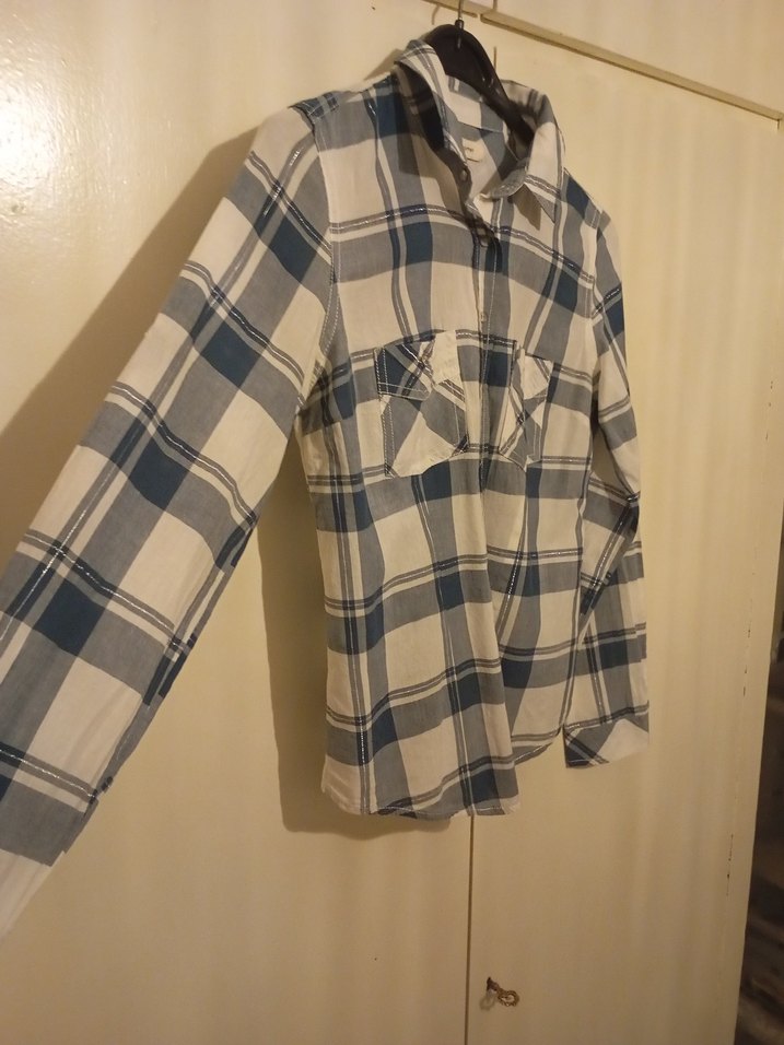 Koton Mavi Beyaz Ekose Gömlek  Klasik & Rahat - Görsel 4