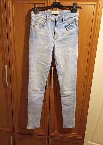 Kadın Mavi Süper Skinny Denim Jean - Görsel 2