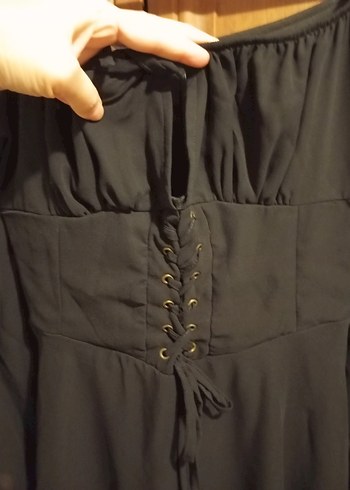 Siyah Uzun Kollu Midi Elbise - Görsel 3