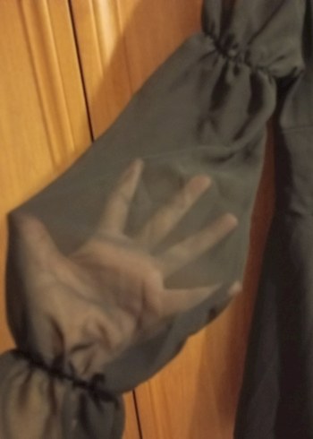 Siyah Uzun Kollu Midi Elbise - Görsel 5