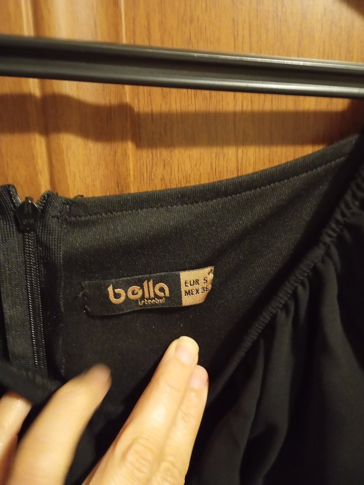 Siyah Uzun Kollu Midi Elbise - Görsel 4